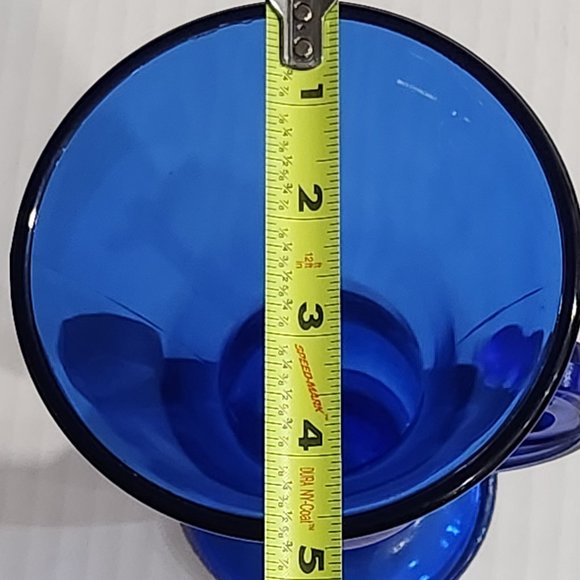 Cobalt Blue Two Handled LE Smith Vintage Art Deco Vase - Picture 8 of 10